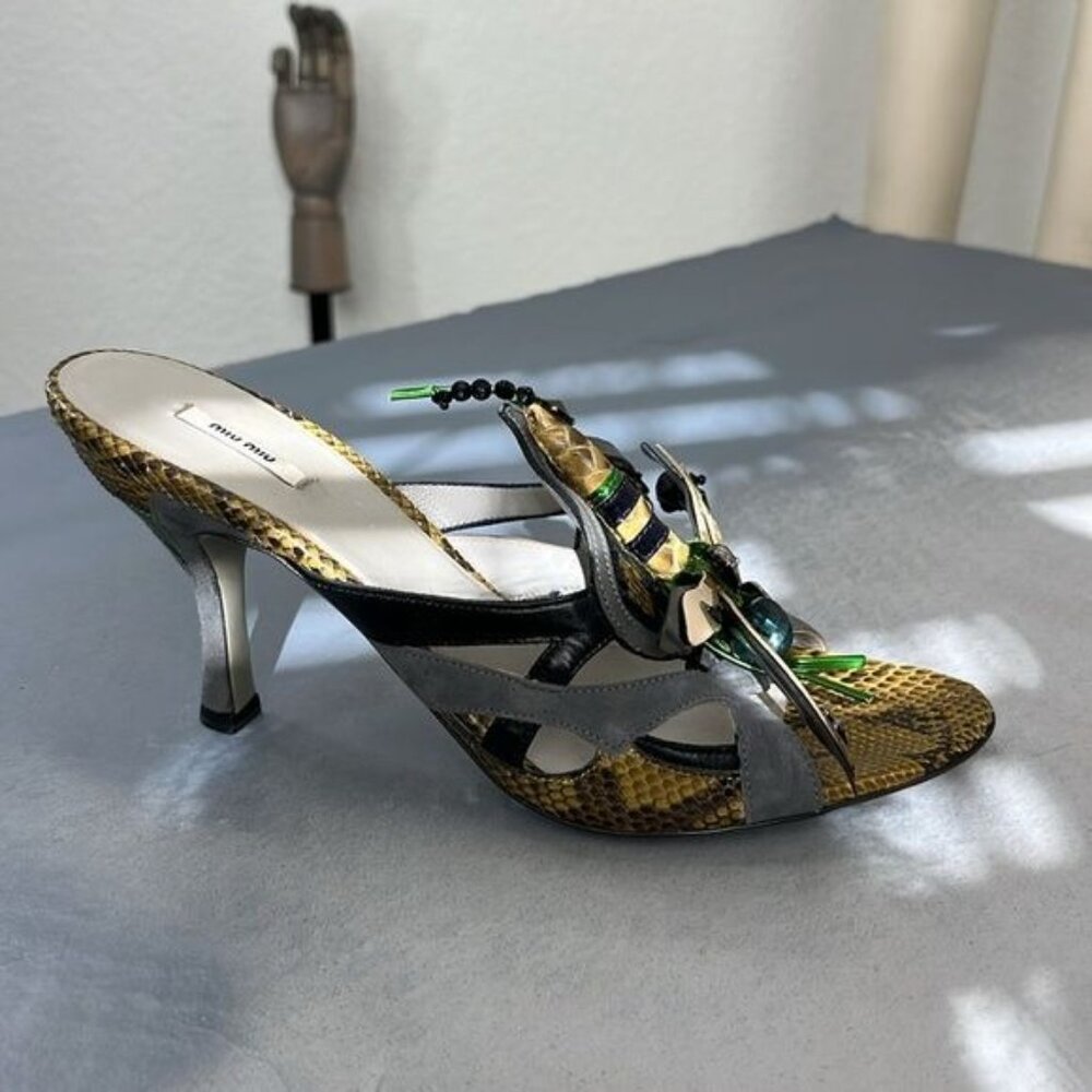 MiuMiu AW 2008 DragonflySlide Mules Heels - Picture 11 of 12